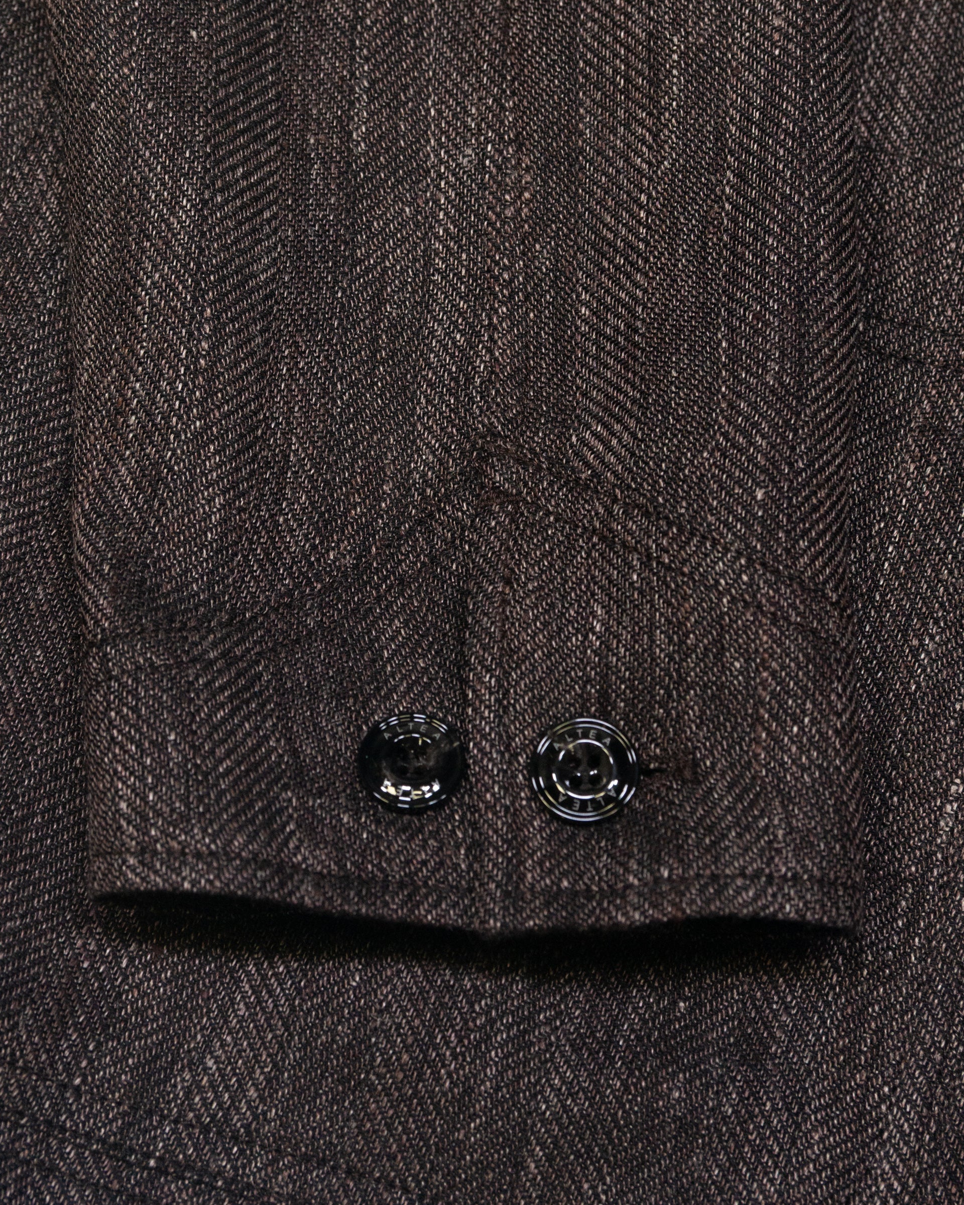 Work jacket Cameron in lino misto lana fantasia spina di pesce, sfoderata, marrone - Marrone - Image 3
