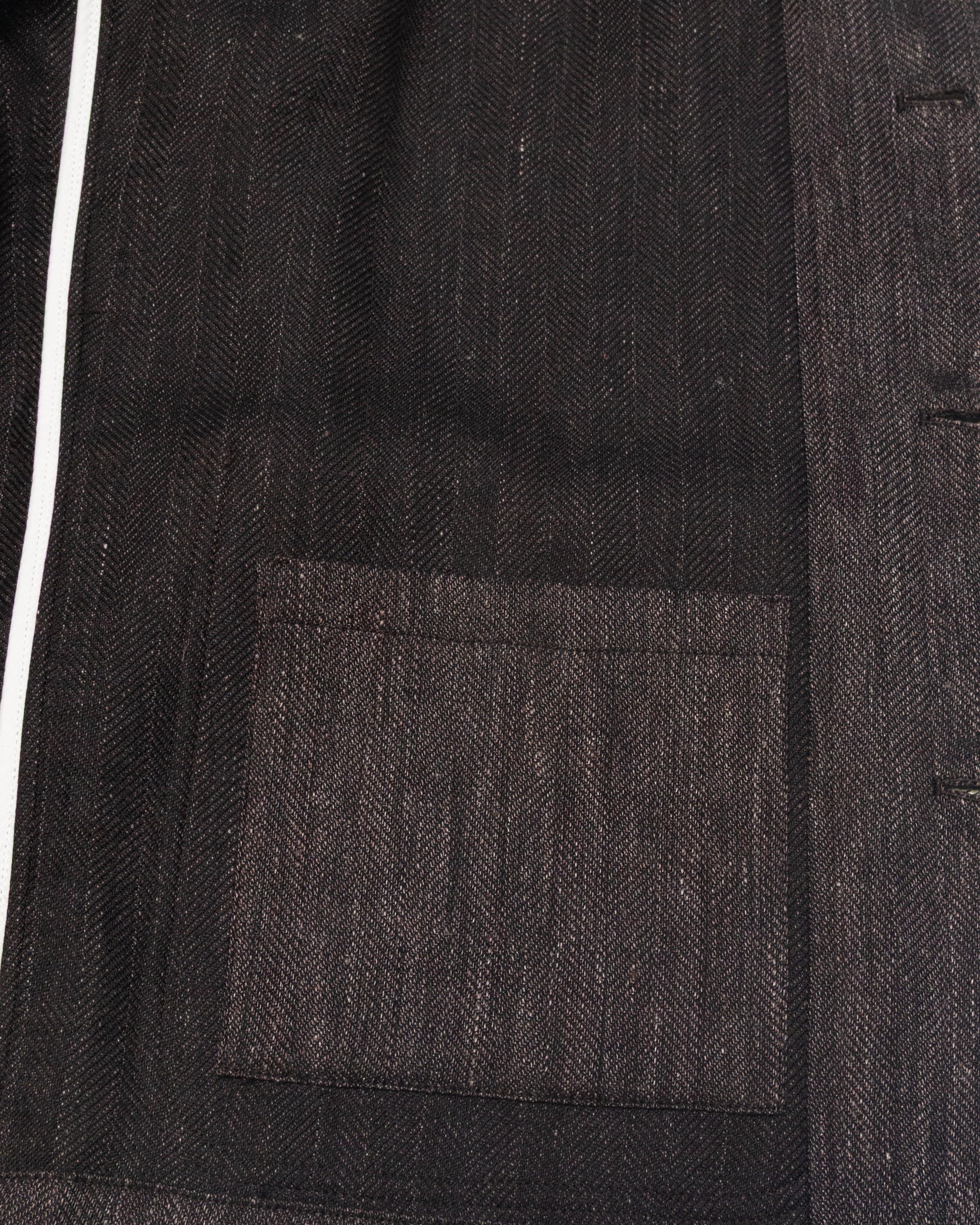 Work jacket Cameron in lino misto lana fantasia spina di pesce, sfoderata, marrone - Marrone - Image 4
