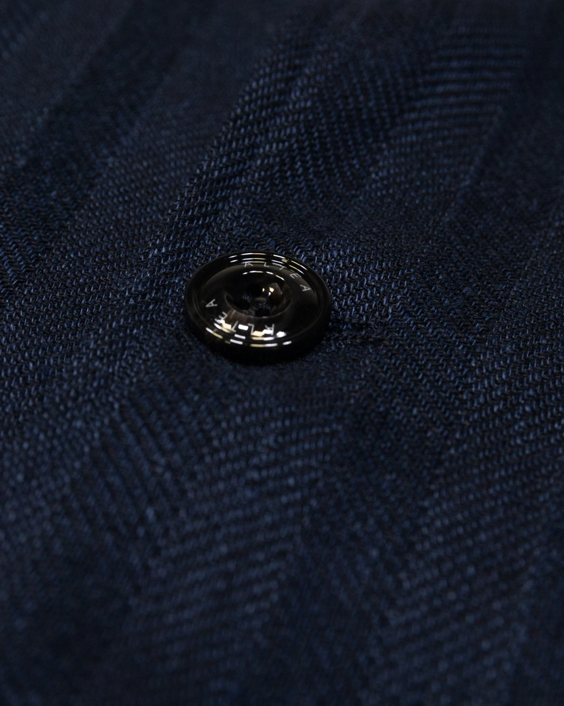 Work jacket Cameron in lino misto lana fantasia spina di pesce, sfoderata, blu - Navy - Image 3