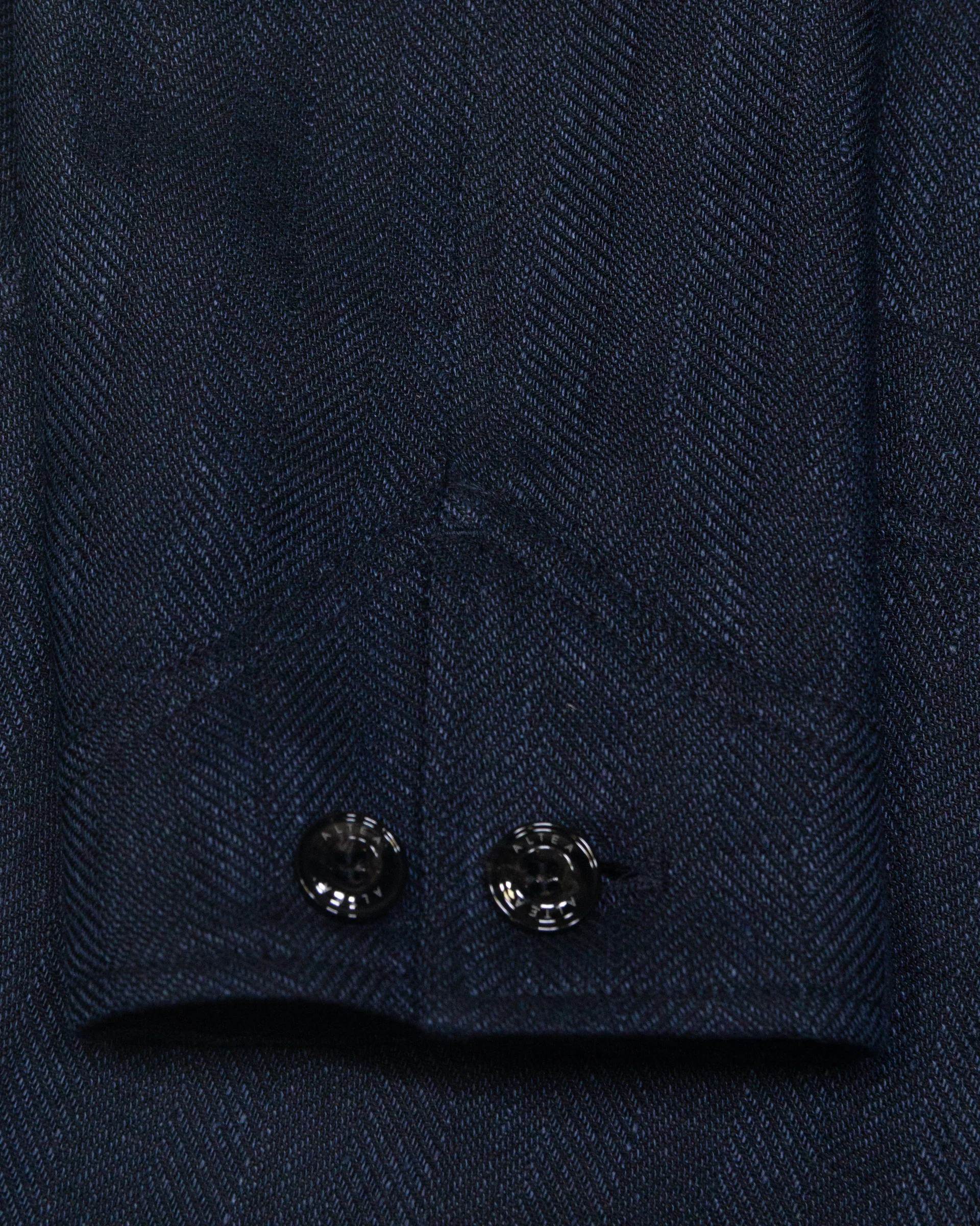 Work jacket Cameron in lino misto lana fantasia spina di pesce, sfoderata, blu - Navy - Image 4