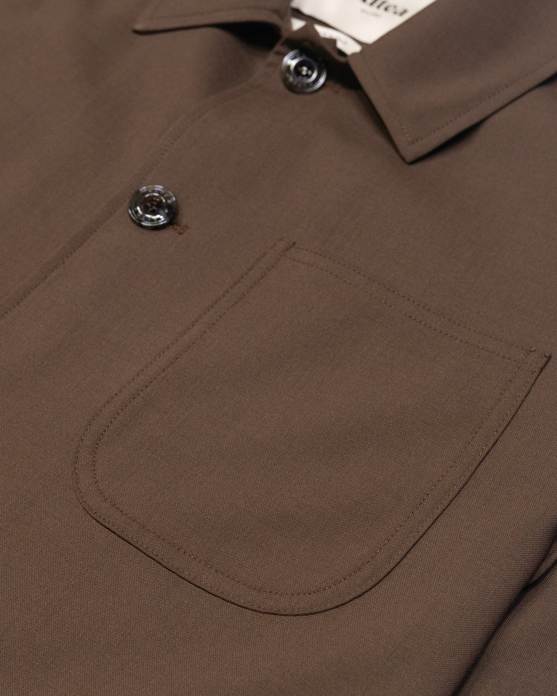 Chore jacket Constantin in lana tecnica, sfoderata - Marrone - Image 4