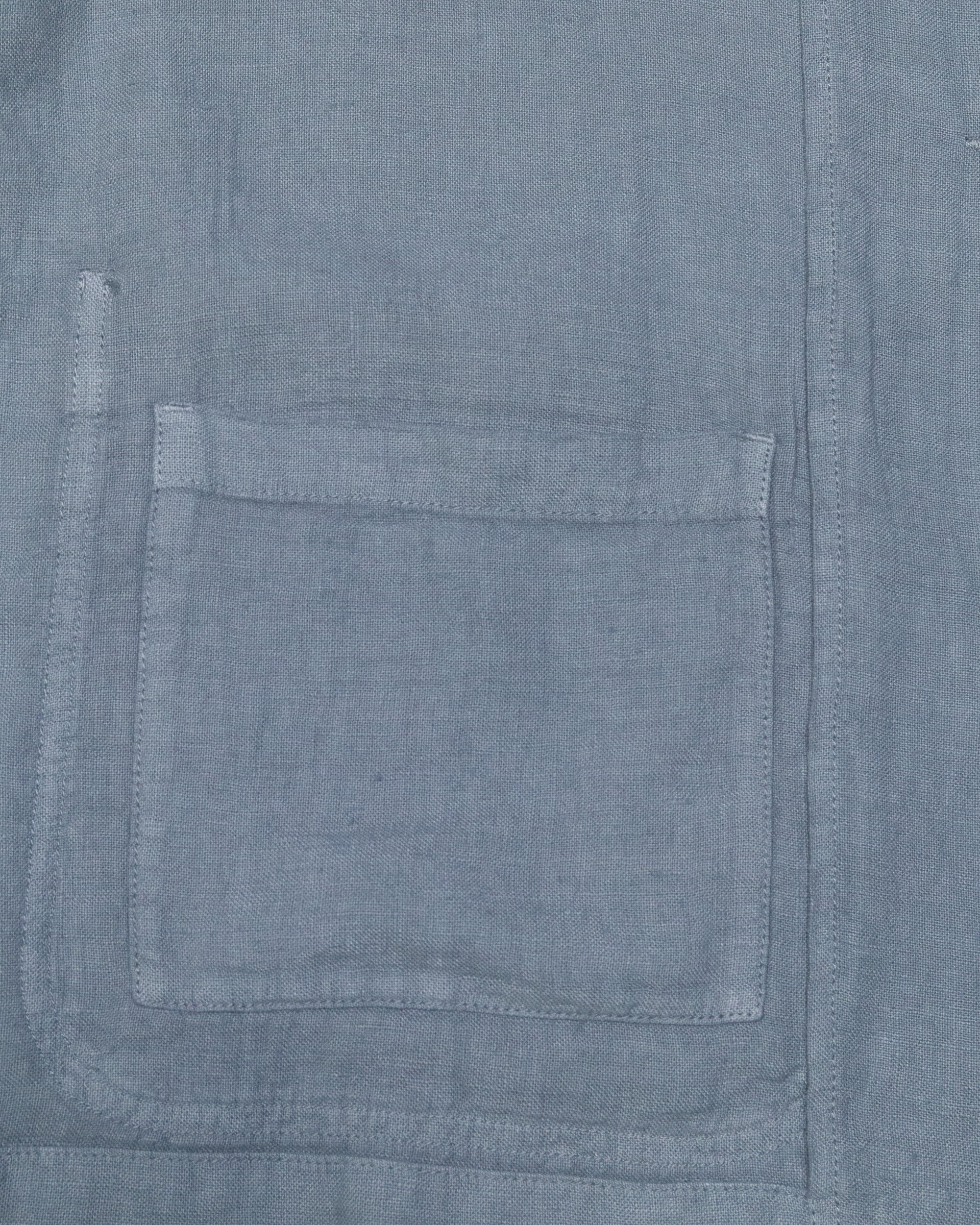 Chore Jacket Constantin in lino, sfoderata, azzurro - Carta da zucchero - Image 5