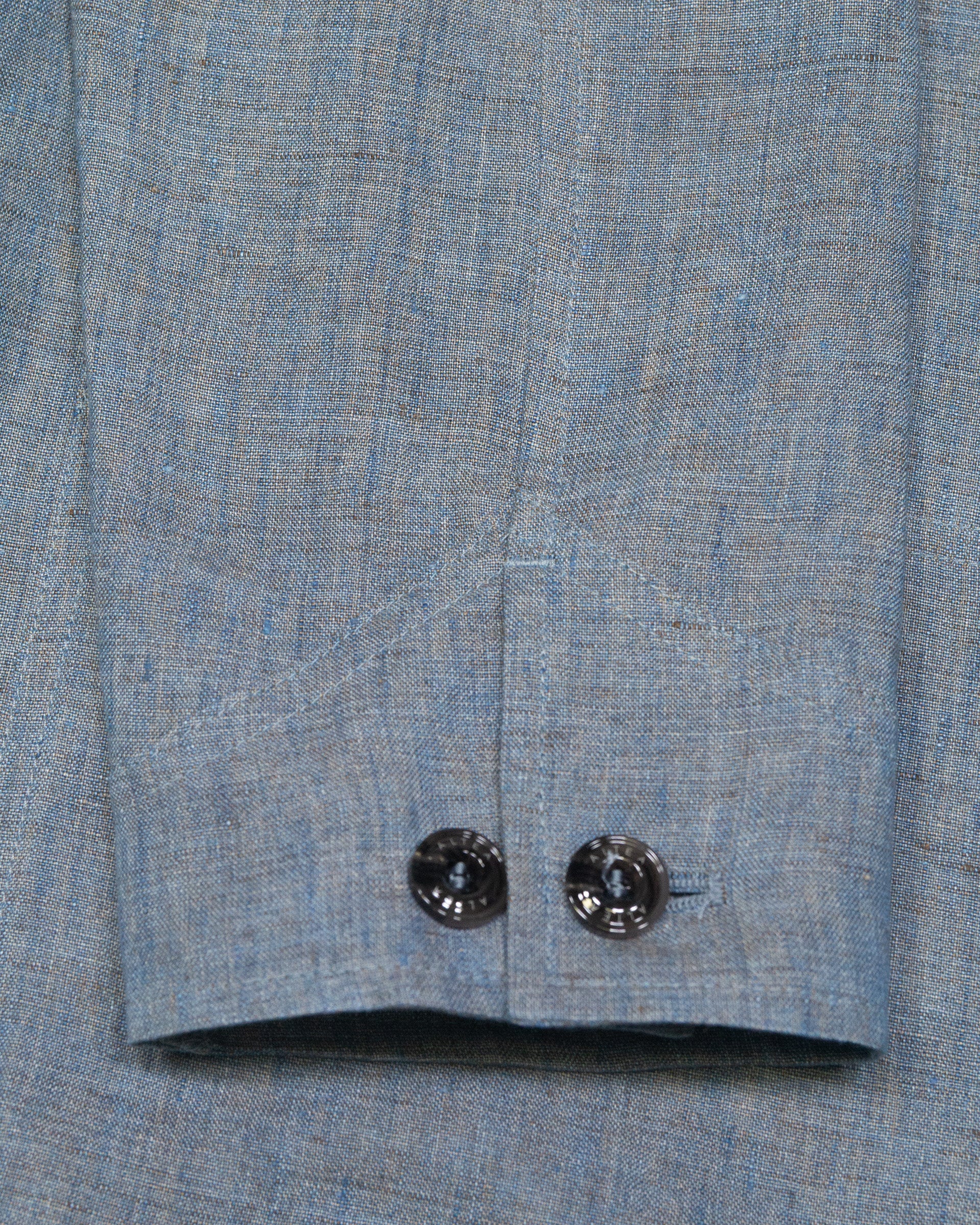 Work jacket Cameron in lino delavè, sfoderata, azzurro - Carta da zucchero - Image 4