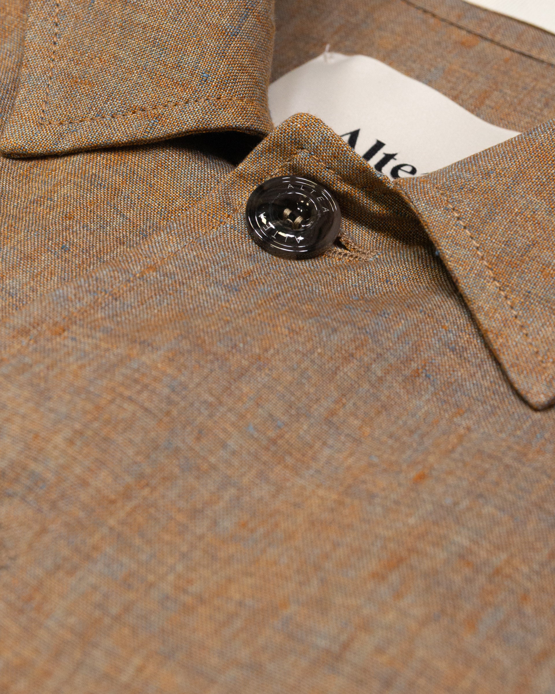 Work jacket Cameron in lino delavè, sfoderata, marrone - Mostarda - Image 4