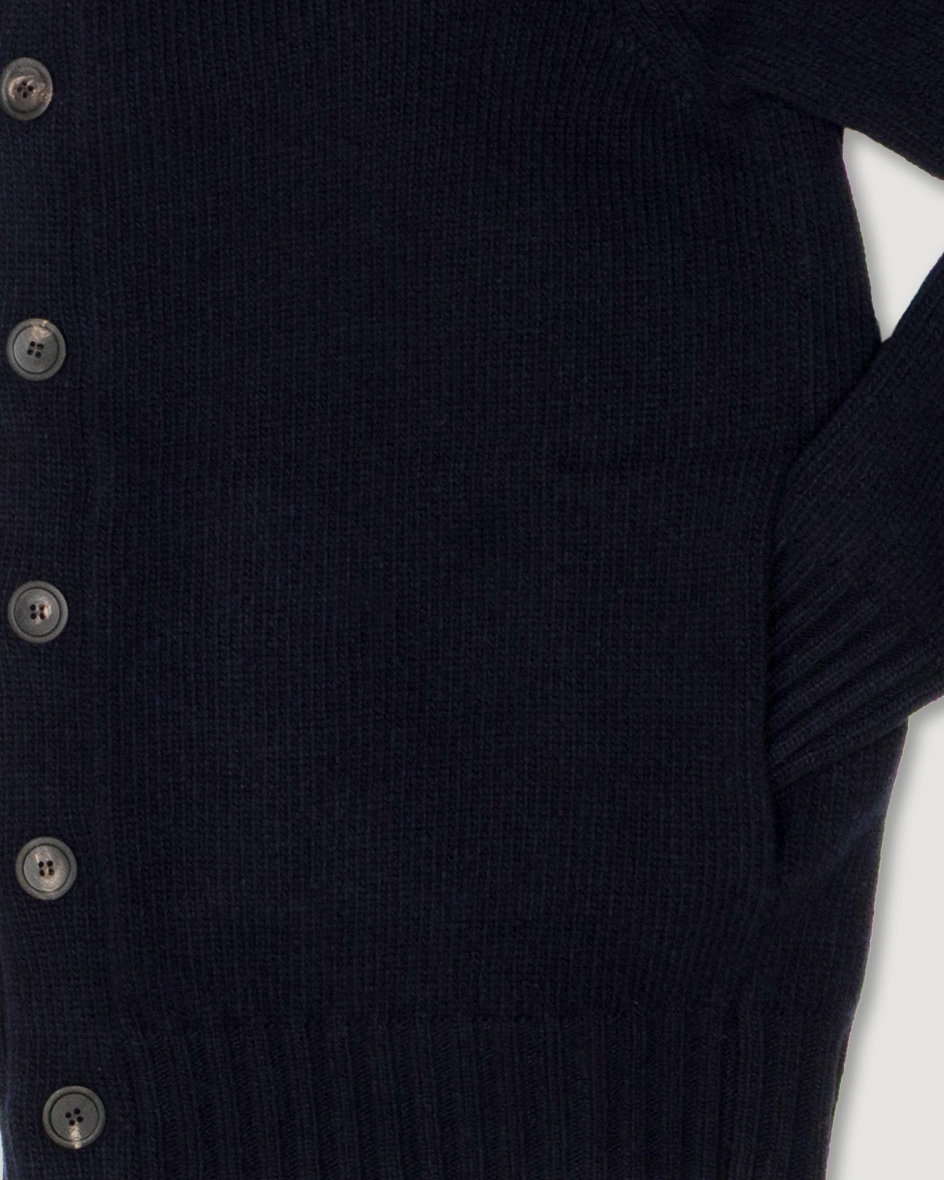 Giubbotto in maglia con bottoni realizzato in pura lana vergine. Blu - Navy - Image 8