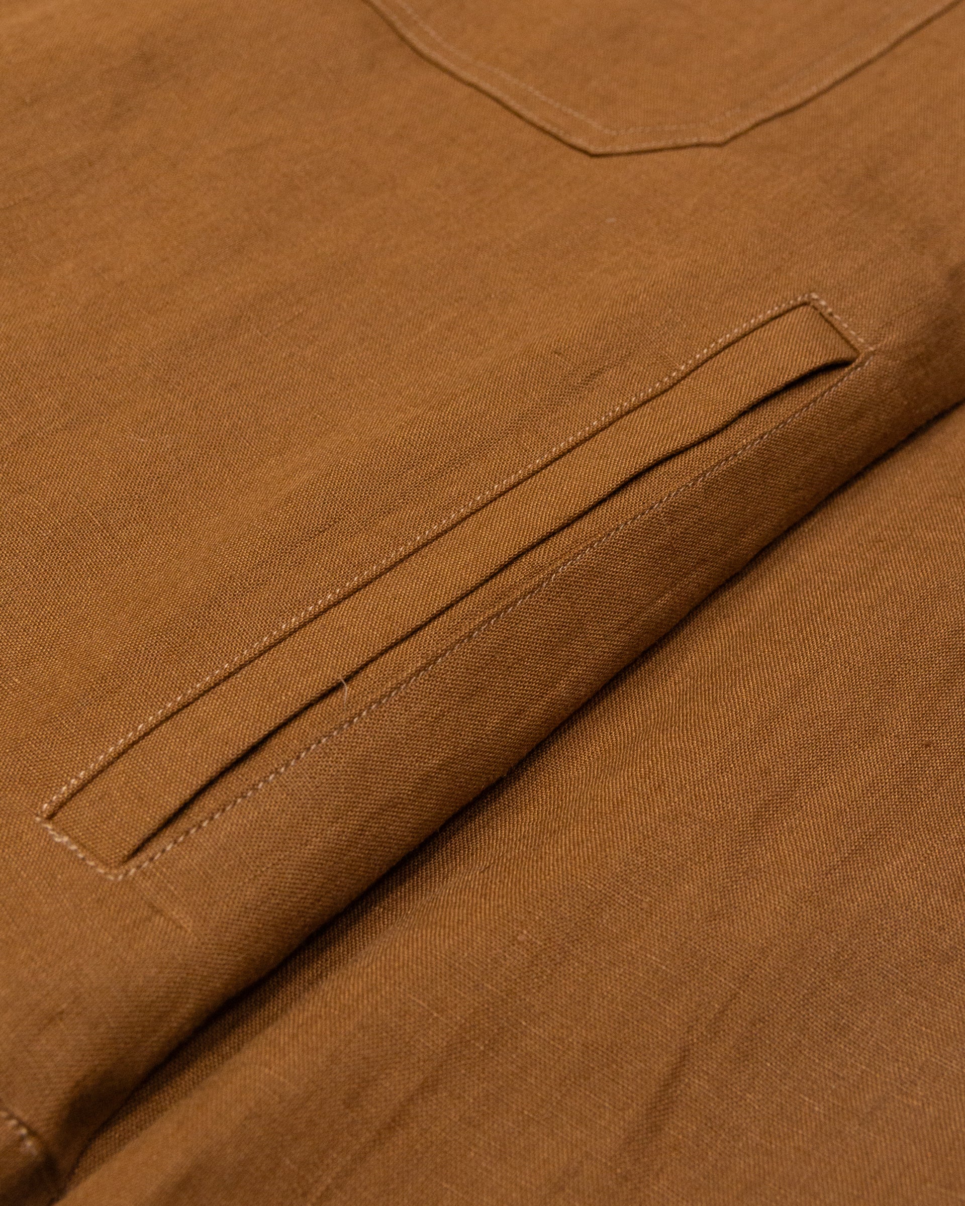 Overshirt Mitchell in lino, sfoderata, marrone - Cuoio - Image 4