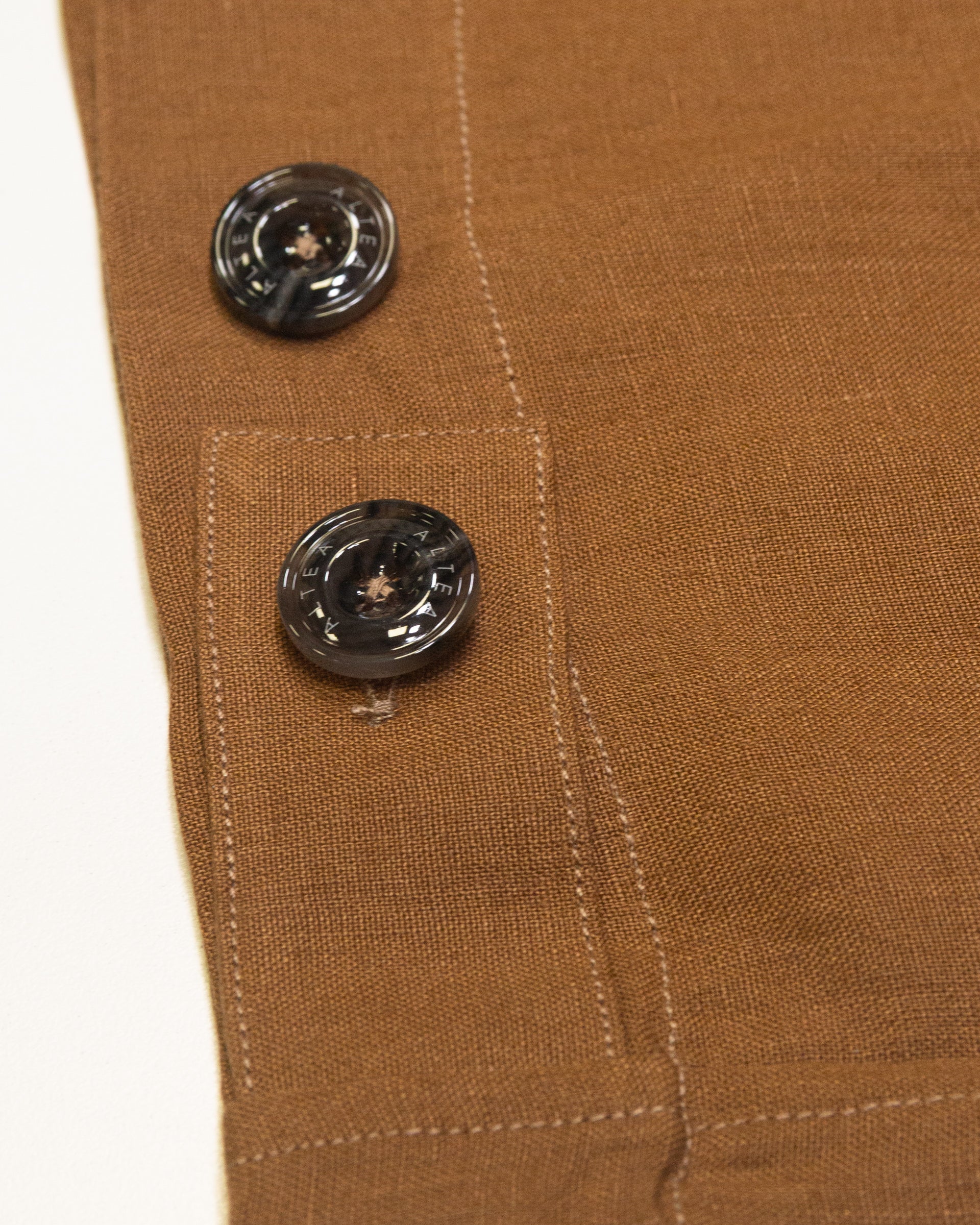 Overshirt Mitchell in lino, sfoderata, marrone - Cuoio - Image 6