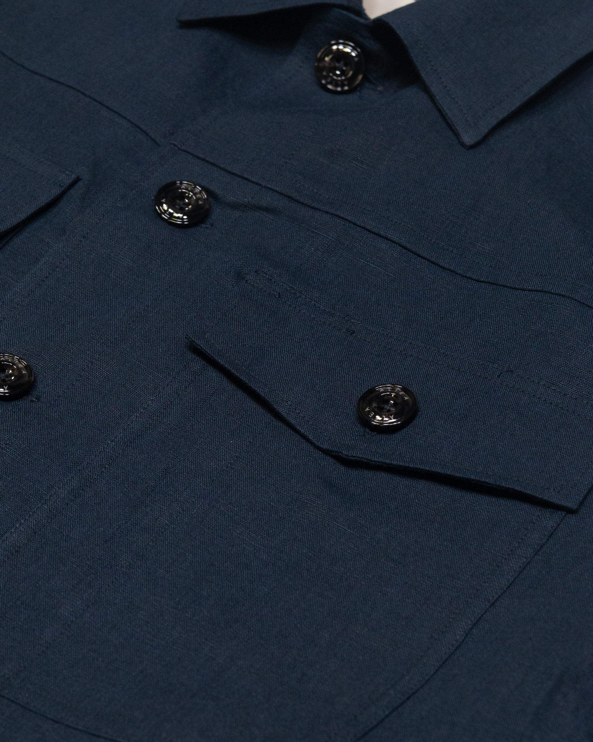 Overshirt Mitchell in lino, sfoderata, blu - Navy - Image 3