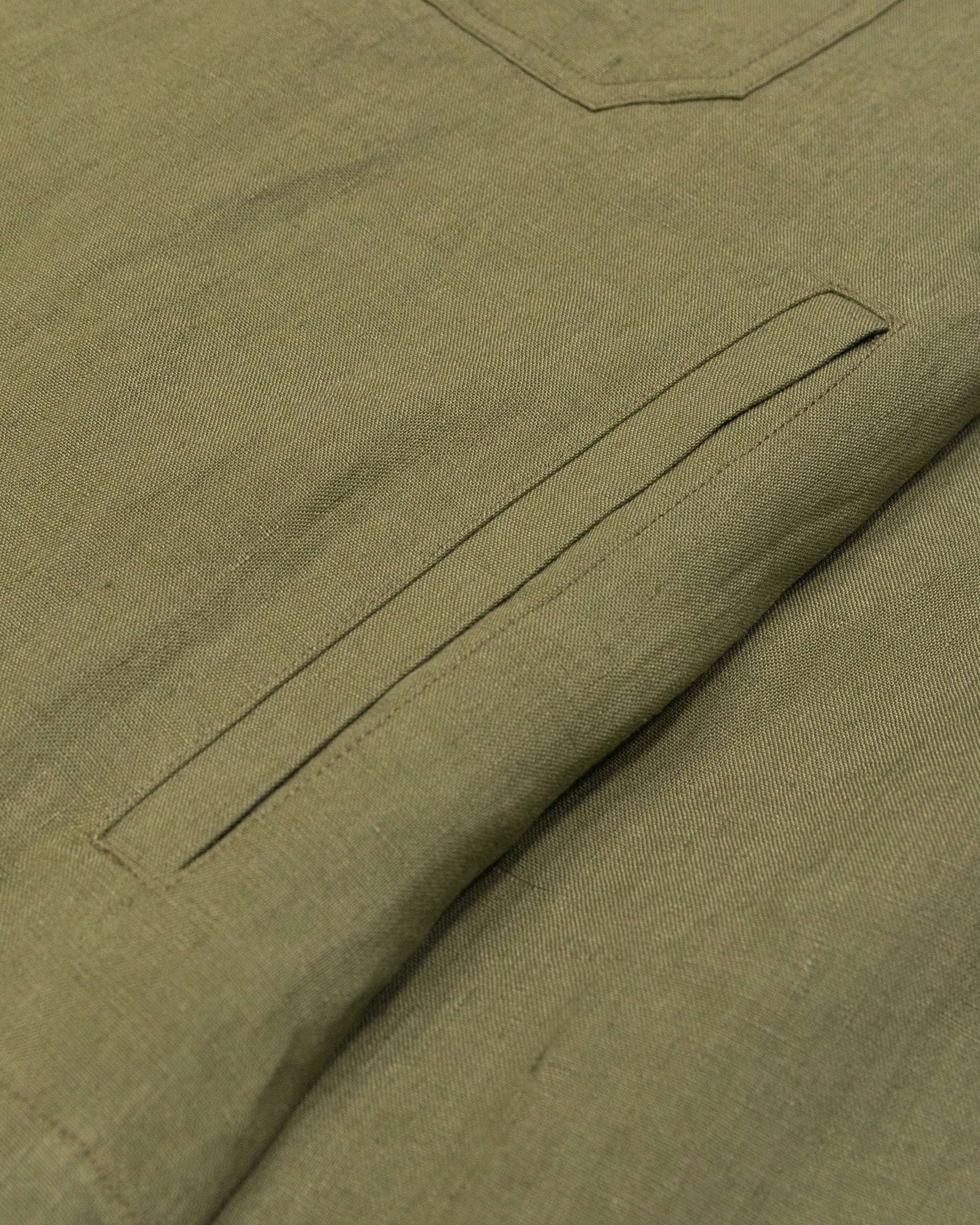 Overshirt Mitchell in lino, sfoderata, verde - Salvia - Image 4