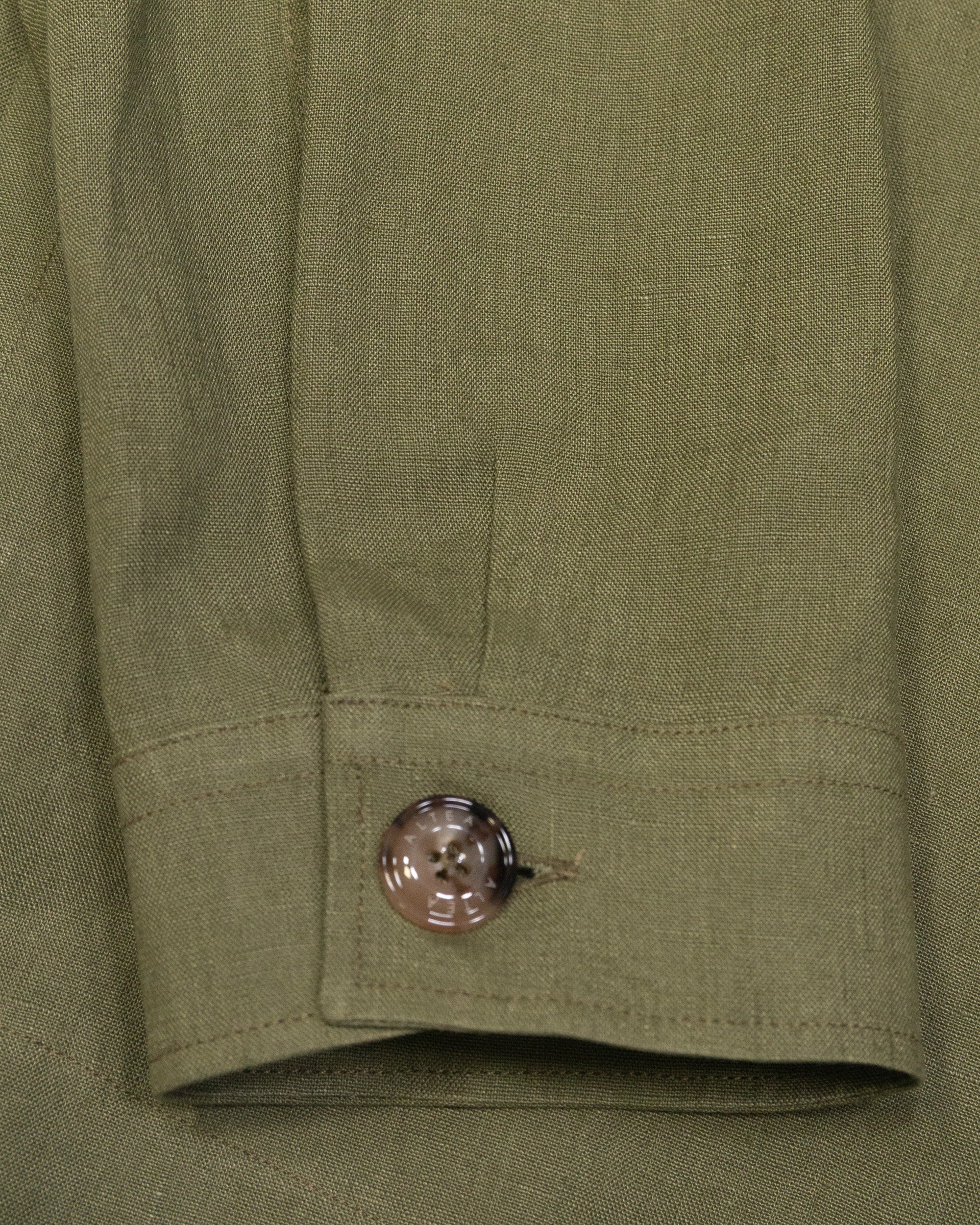 Overshirt Mitchell in lino, sfoderata, verde - Salvia - Image 5