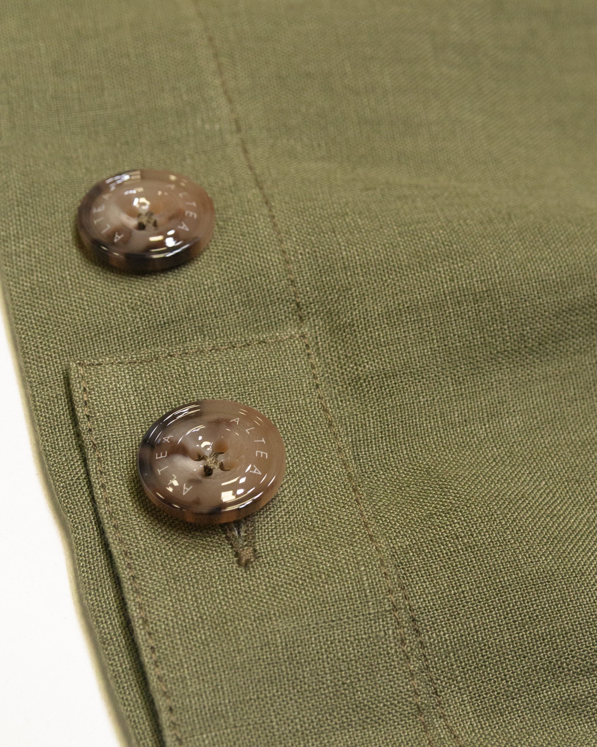 Overshirt Mitchell in lino, sfoderata, verde - Salvia - Image 6